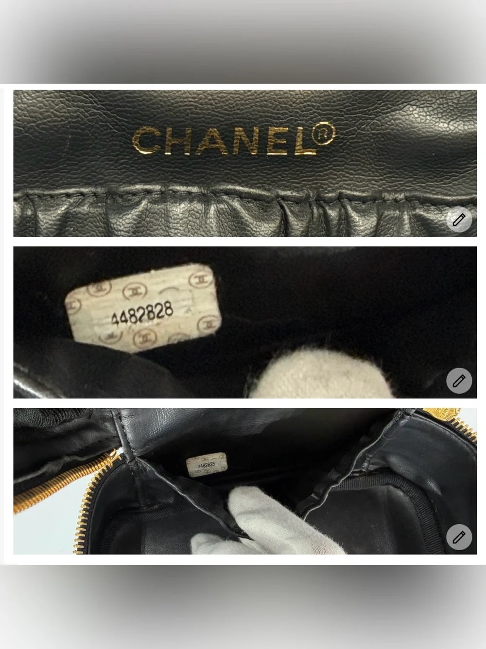 🖤CHANEL Black Caviar Leather CC Logo Vanity Case w/Dust Bag and Entrupy COA🖤 - Picture 14 of 16